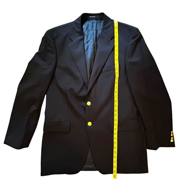 Polo University Ralph Lauren Blazer Mens 42 Tall Long Navy Blue Gold Buttons 42T - Picture 11 of 15